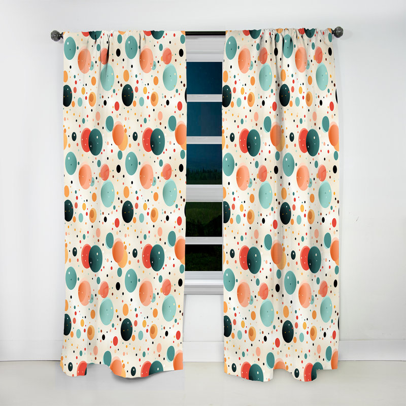 Motif artistique à pois II - rideau abstrait - rideau obscurcissant - 1 panneau, L 52 po x L 63 po
