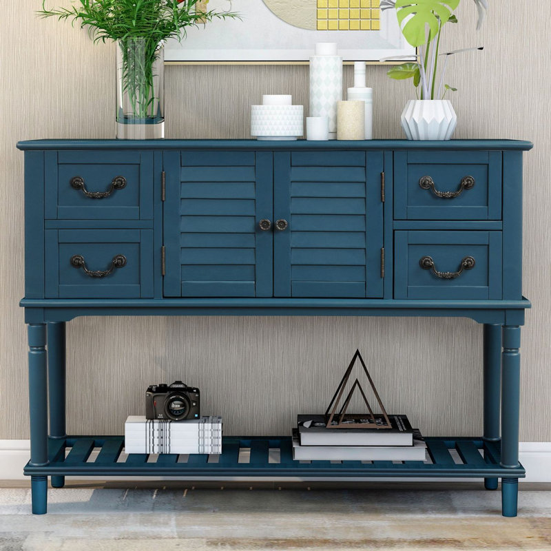 Console Lumpkin 45,3 po, Bleu marine antique