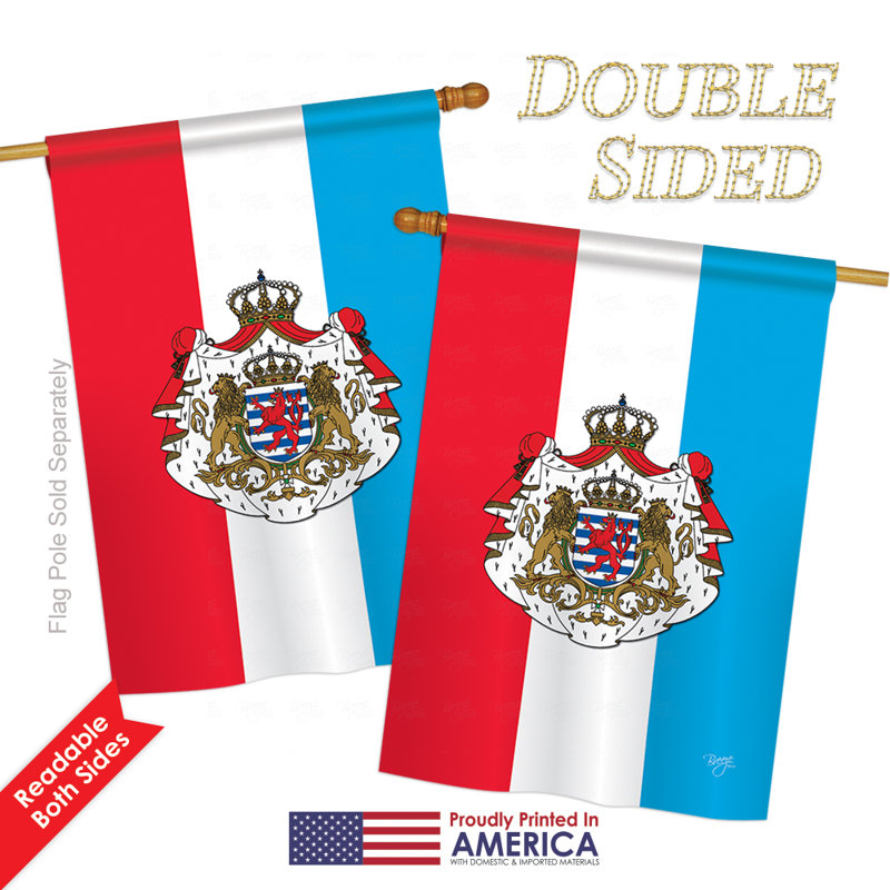 Drapeau de maison / jardin en polyester 2 faces Luxembourg, H 18,5 po x l 13 po