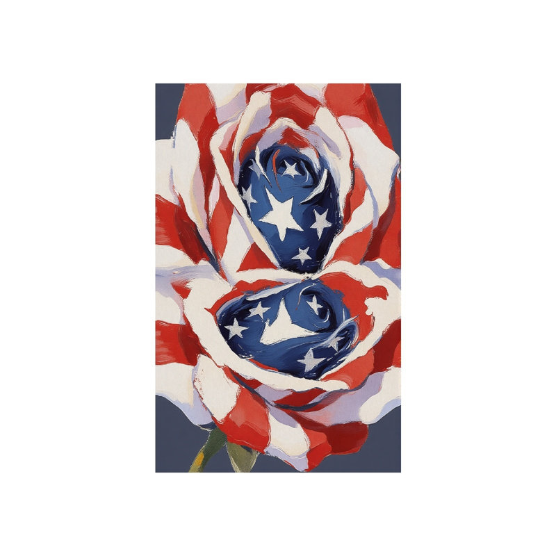 Drapeau de jardin rayé rose brossé à double face, Jour de l'Indépendance 12 po x 18 po