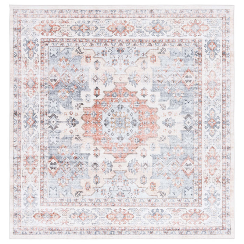 Abigal Performance Machine Washable Oriental Rug, Square 6'