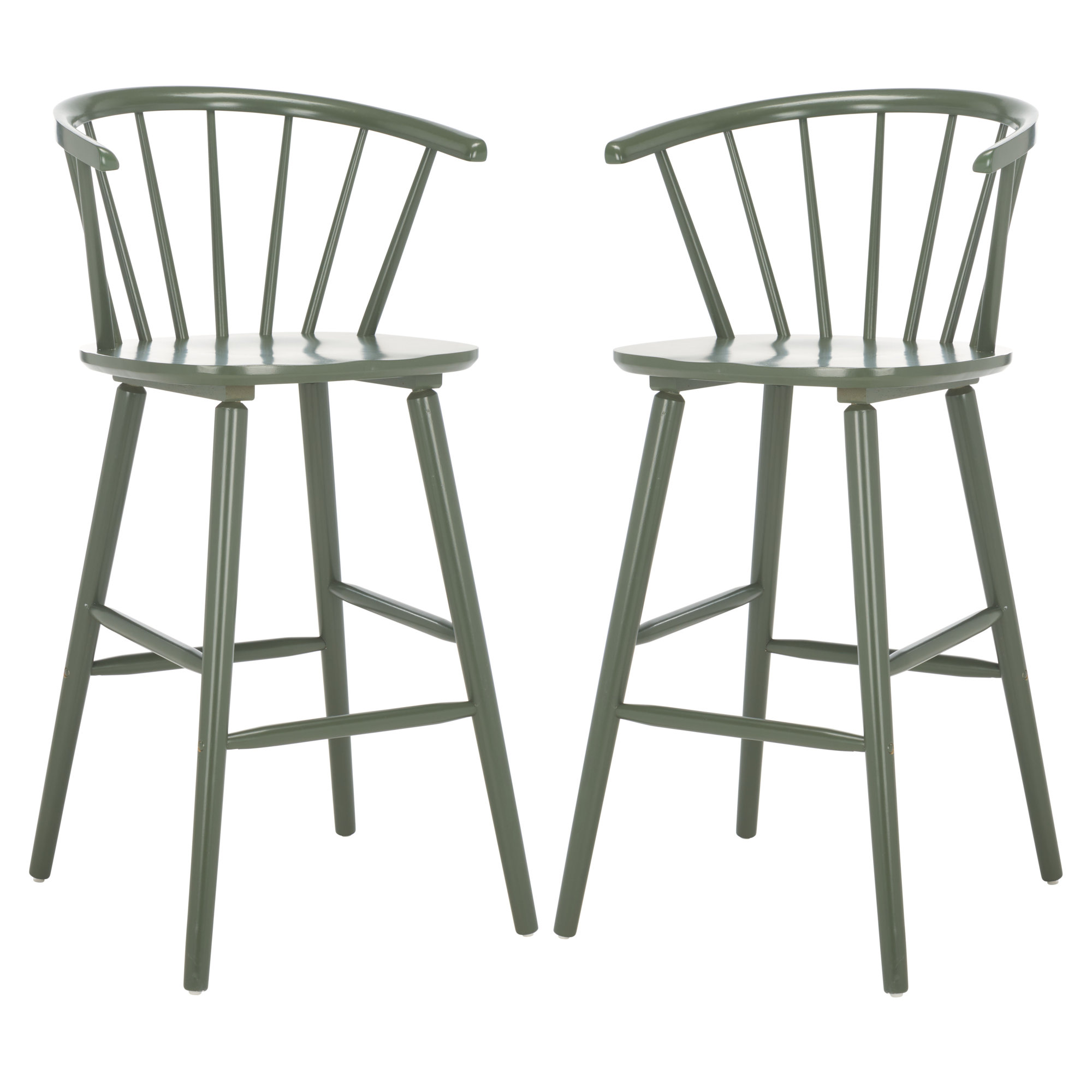 Sheffield Solid Wood Bar & Counter Stool, Bar Stool (29" Seat Height), Dusty Green