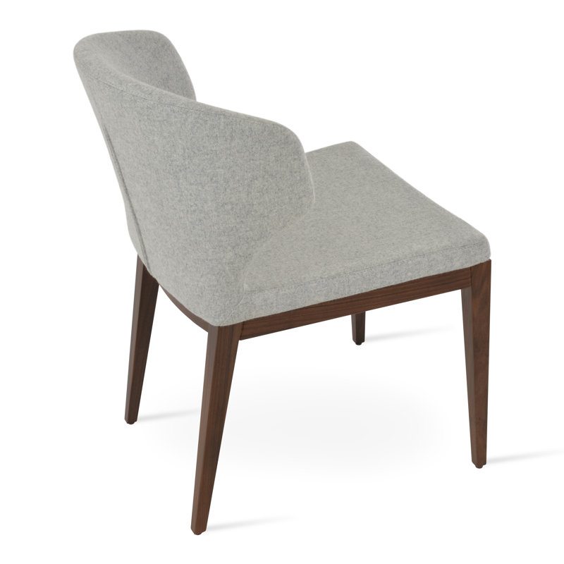 Chaise en bois Amed Plus, Noyer, Blanc