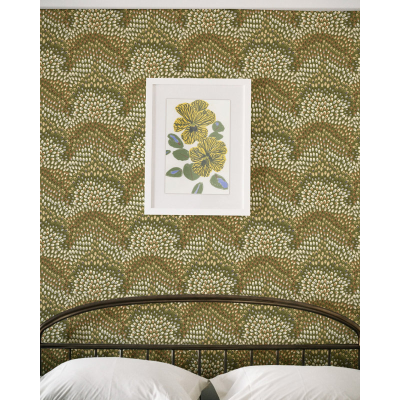 Jandaya Wallpaper, Olive, Faux Grasscloth, Non-pasted