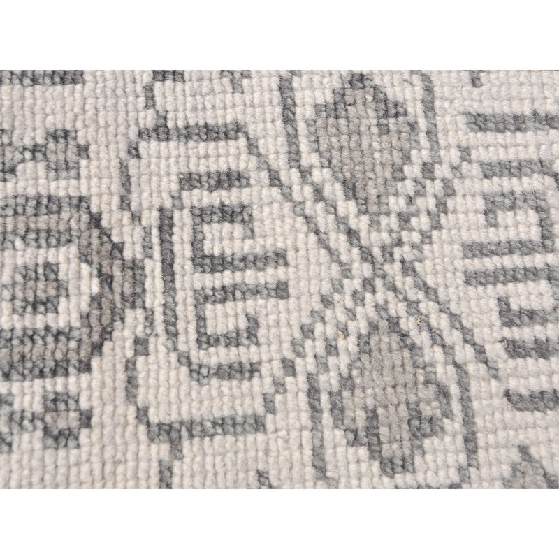 Tapis gris de haute qualité noué à la main, Rectangle 8 pi x 10 pi
