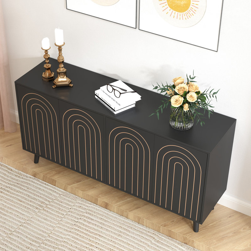 4 - Door Accent Cabinet, Black
