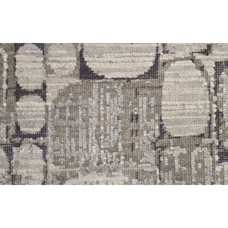 Tapis gris et argent noué à la main de haute qualité