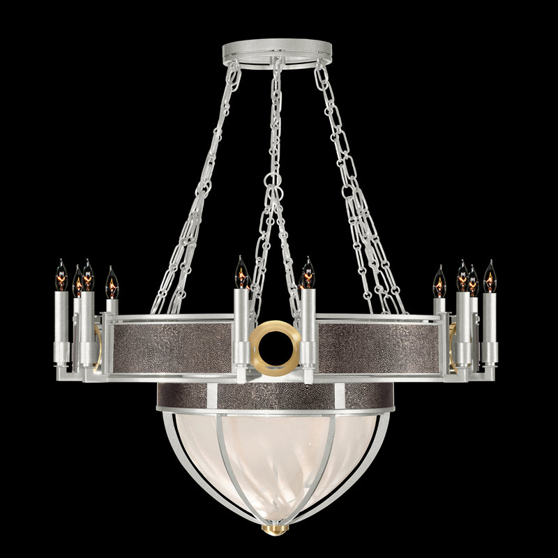 Mirage 15 - Light Chandelier, Pebble/Silver/Brass