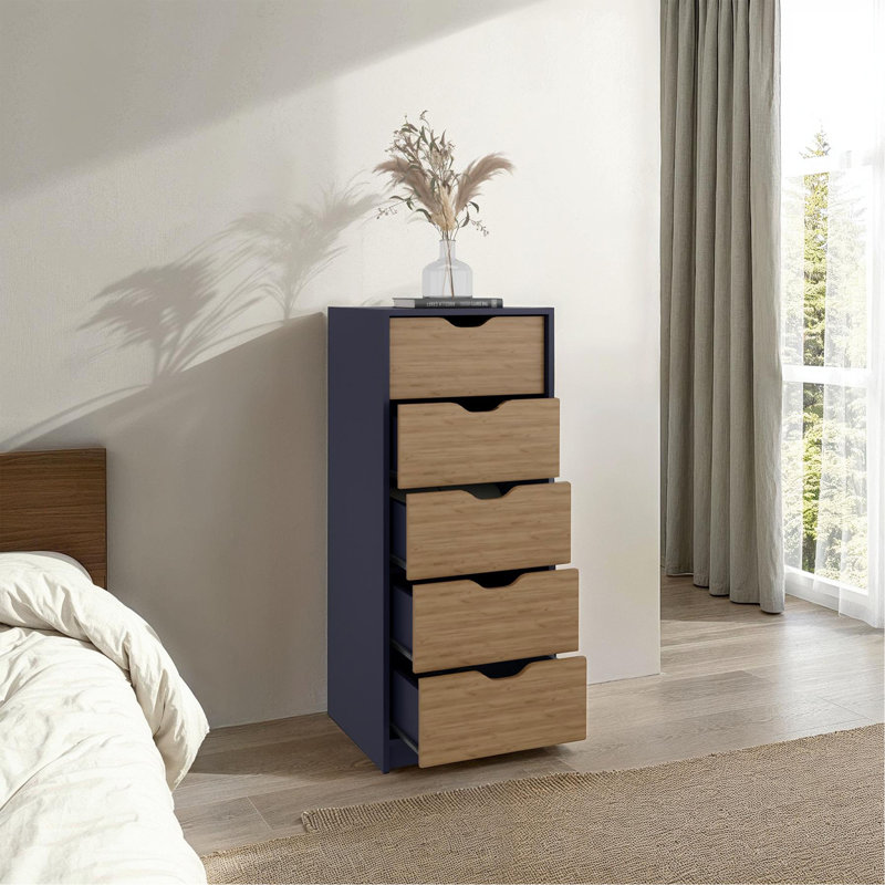 Grande commode 5 tiroirs, système coulissant