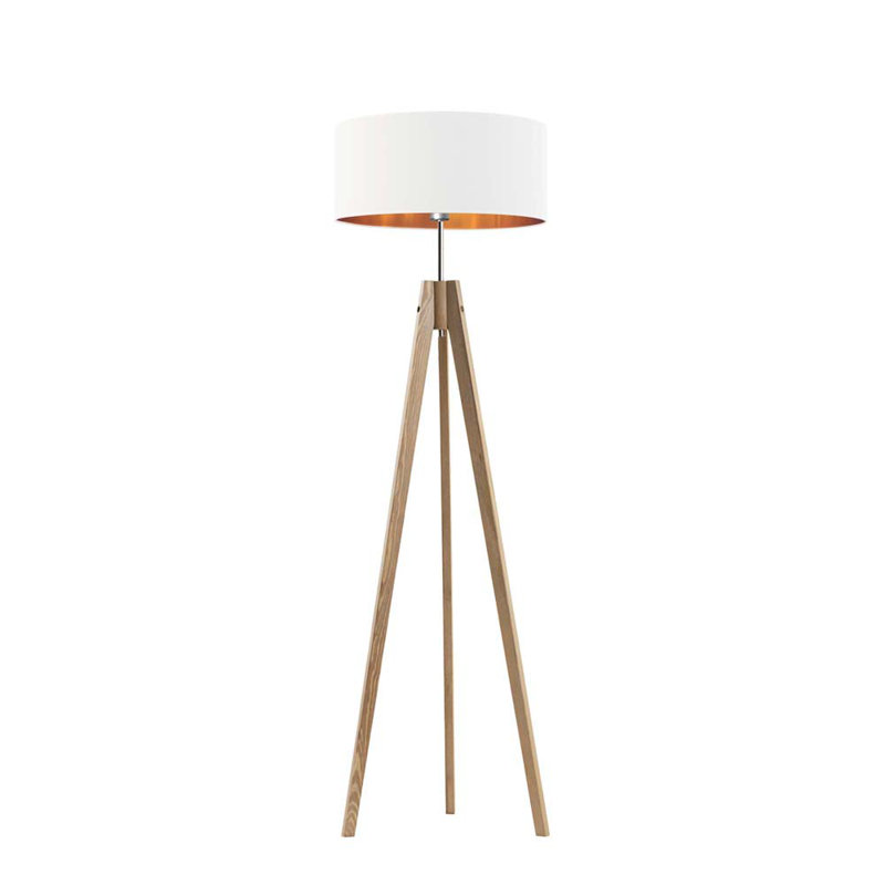 Sedalia 138cm Tripod Floor Lamp, White, Gold