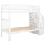 Lit simple superposé au dessus d'un lit simple avec lit gigogne et rangement-230102426