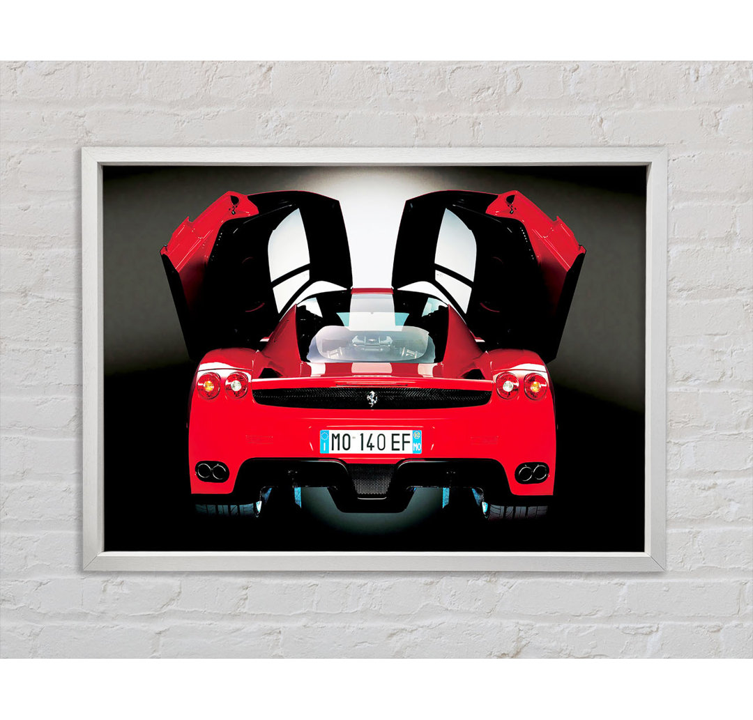 Ferrari Rear Bat Winged Doors Red - Single Picture Frame Kunstdrucke auf Leinwand