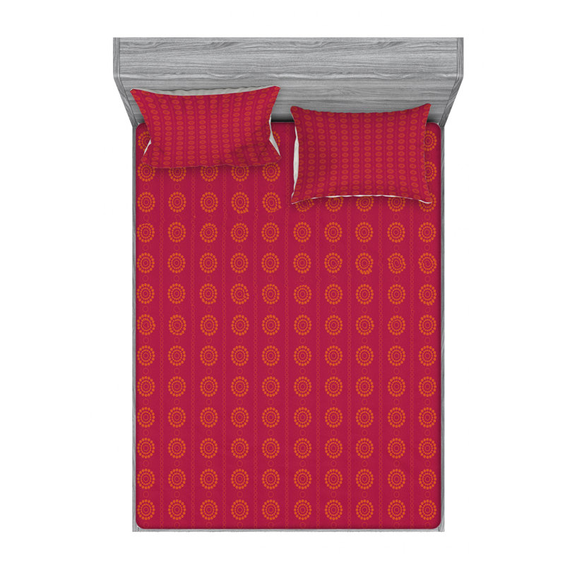 Microfiber Floral Sheet Set, Full/Double Sheet Set + Fitted Sheet