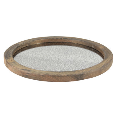Plateau de service rond en bois Tipton