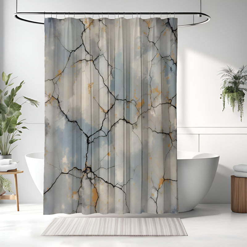 Shower Curtain w/ Bathmat, 72"H x 70"W
