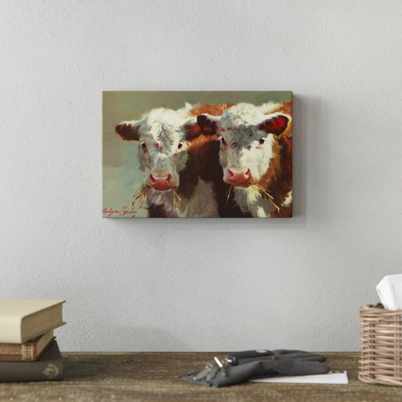 Babson Cow Belles by Carolyne Hawley - Painting, 20cm H x 30cm W, Wrapped Canvas