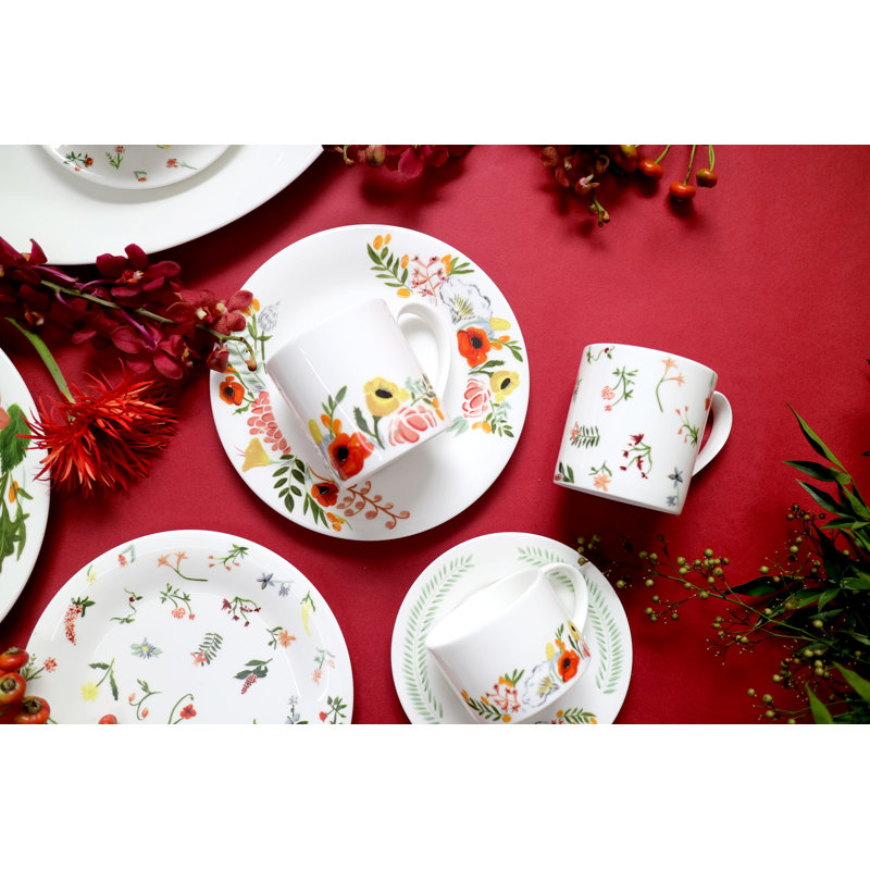 Language Of Flowers Bone China Cappuccino Cup