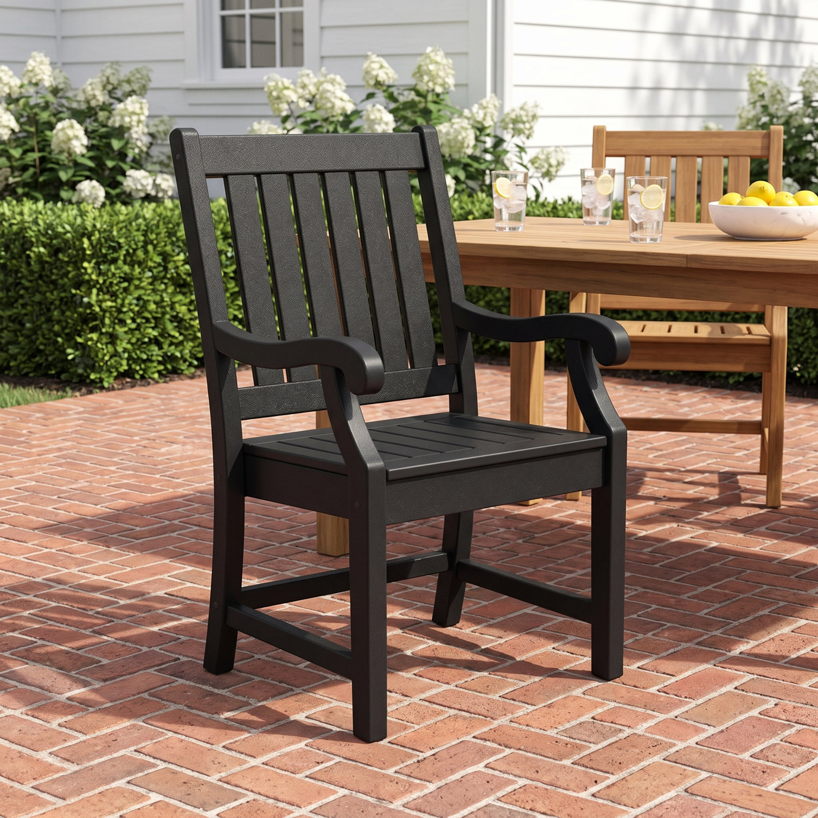 POLYWOOD x Birch Lane Verlyn Dining Arm Chair, Black