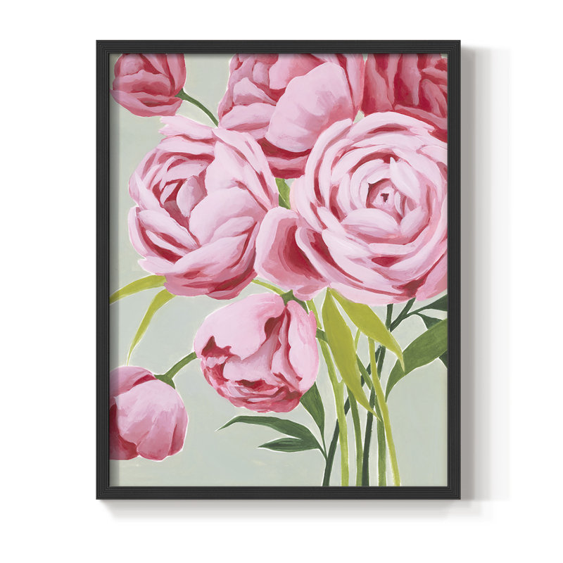 This Year's Peony I, reproduction encadrée - bois massif, Noir, H 10 po x l 8 po