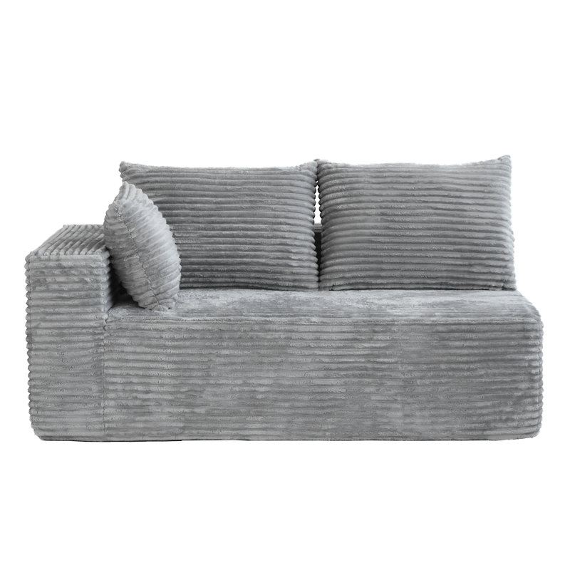 Canapé en tissu de velours côtelé Arub, Gris