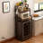 Vintage 4-Tier Mini Fridge Stand With Storage, Mini Fridge Cabinet With Storage, Microwave Stand, Bakers Rack, Microwave Oven Stand With Storage, Mini Fridge Shelf For Home Office Dorm, BROWN ( Xmas )