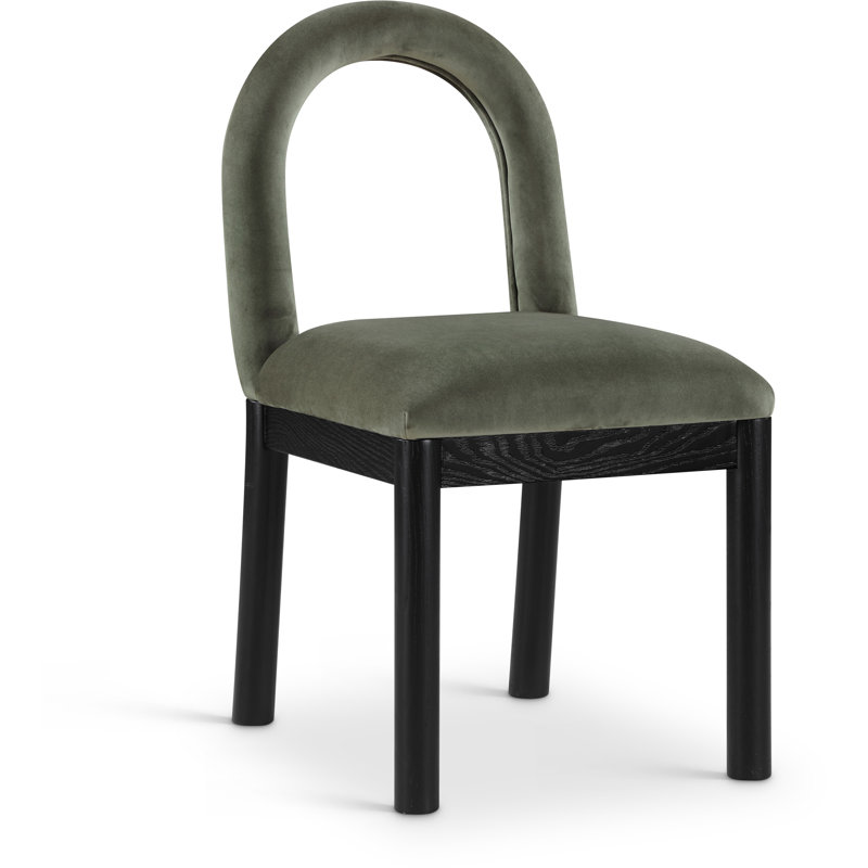 Chaise Macleod, Velours vert, Noir, noir, noir, noir