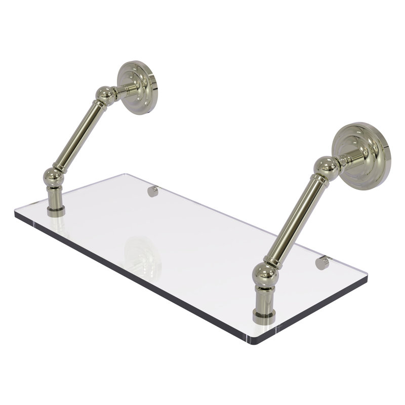 Jhene Bracket Shelf, Polished Nickel, 8" H x 18" W x 8" D