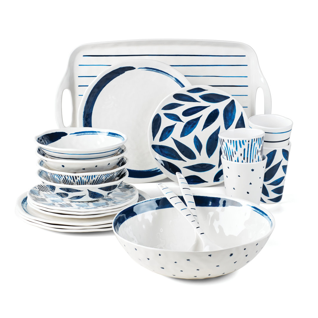 Blue Bay Melamine 20-Piece Dinnerware Set Lenox