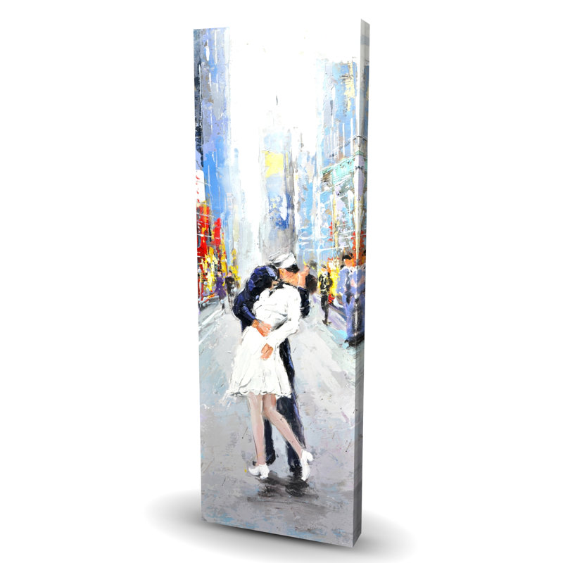 Baiser de Times Square - décor de toile de paysage de rue romantique