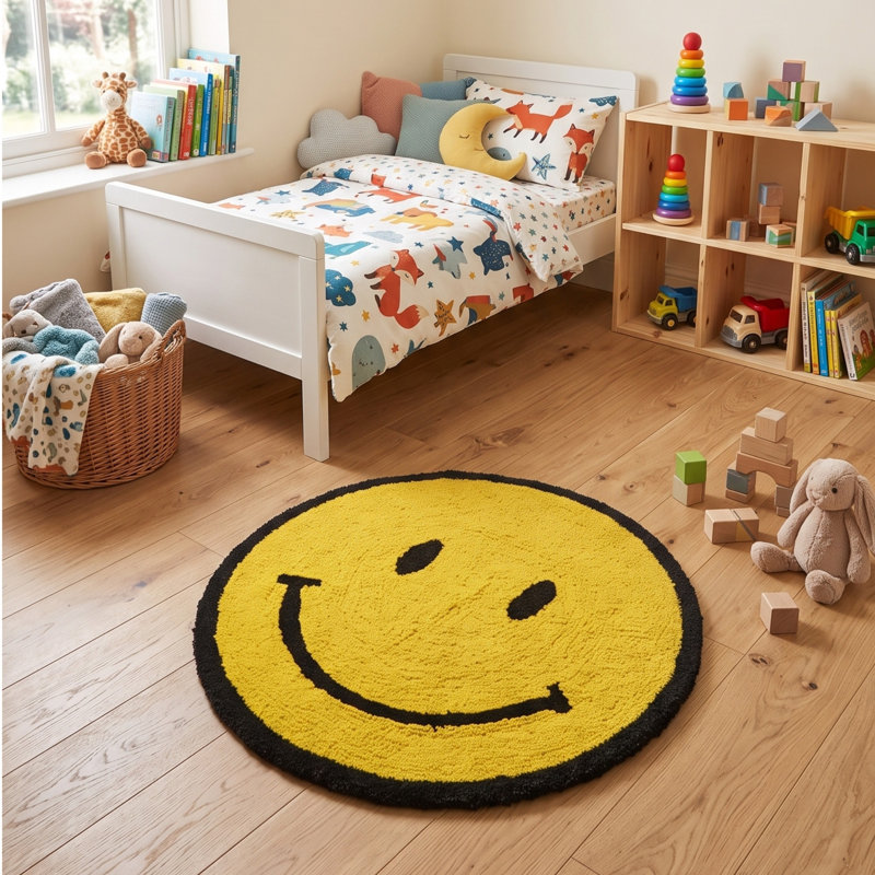 Creager Smiley Face Round Bath Mat