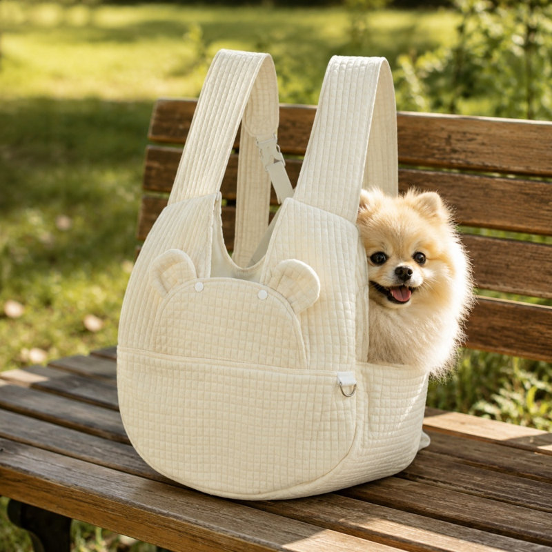 Harnais de transport réglable à dossier croisé pour chats et petits chiens, White