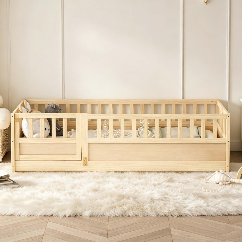 Lit simple simple Montessori, Lit simple, Bois naturel
