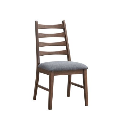 Ensemble de 2 chaises de salle à manger en lin gris foncé Mayah
