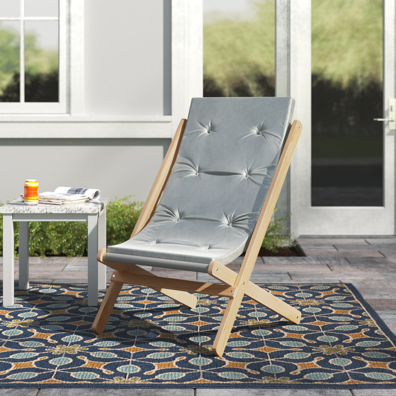 Huntley Beech Outdoor Armless Lounge Chair