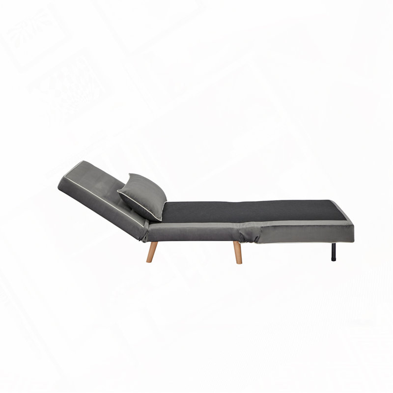 Chaise convertible en velours pliable, Gris