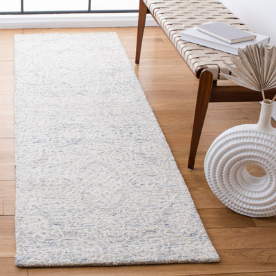 Tapis damassé en laine et en coton indien touffeté à la main Alfrik
