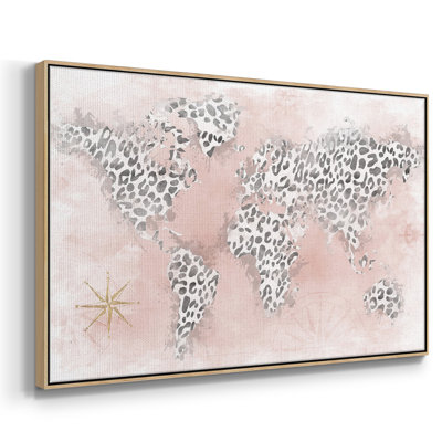 Carte de guépard rose sur toile