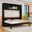 Lit escamotable en bois avec armoires supérieures, conception pliable-945610503-945610502