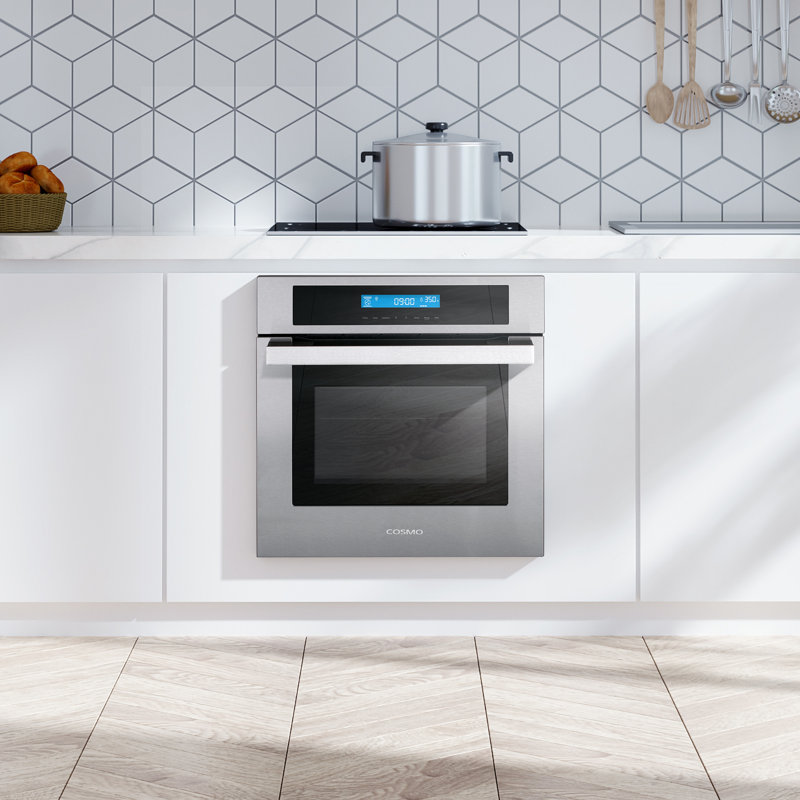 Cosmo 3 Piece Kitchen Appliance Package with 36'' Cooktop Under Cabinet Range Hood