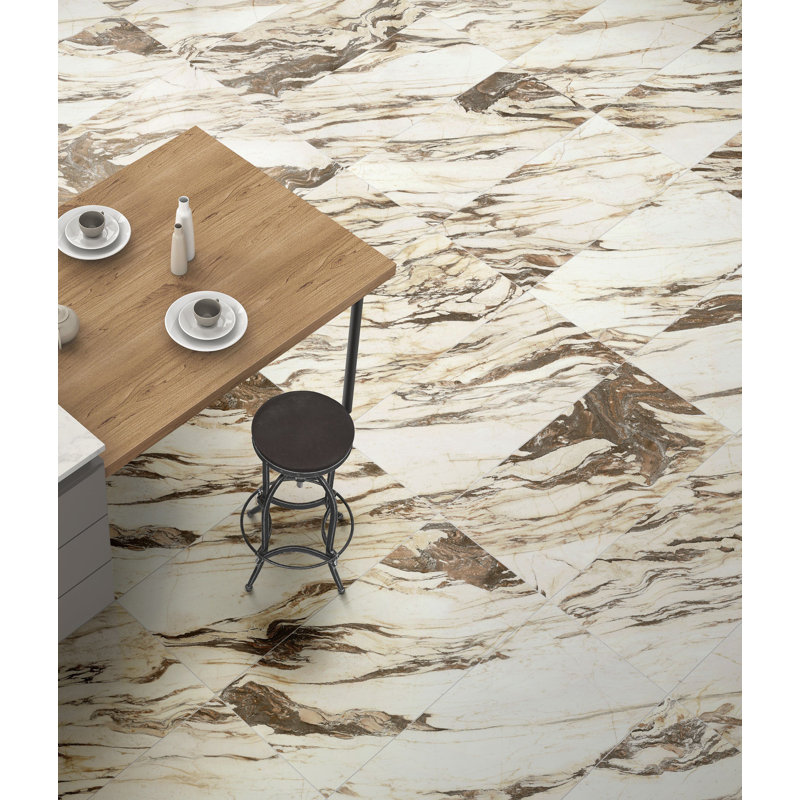 Carreau de porcelaine poli rouge JEM Symphony (24 po x 48 po)