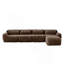 Tissu moelleux doux et moelleux en forme de L, canapés modulaires pour canapé modulaire, conception antidérapante en éponge haute densité 32D, connexion à boucle libre, aucun assemblage requis, pour les salons, chocolat