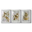 Quatre oiseaux chanteurs - feuille d'or - impression encadrée sur mesure de qualité supérieure - 3 pièces-292068776-292068771