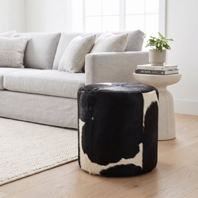  Ruairidh Accent Ottoman in Genuine Leather Hide