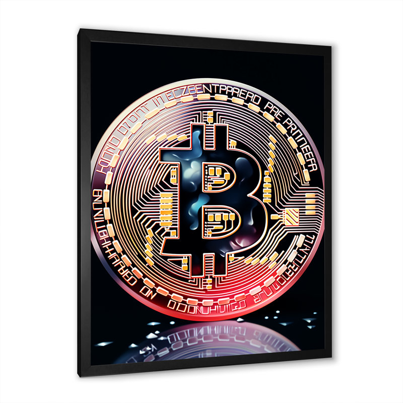 Rose et noir, Crypto, art mural, H 20 po x l 12 po x P 1 po, Cadre simple noir