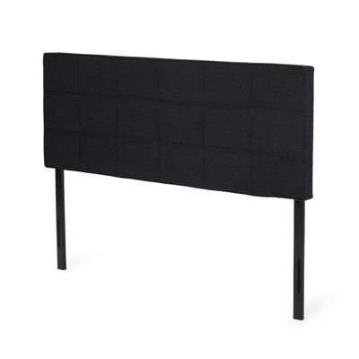 King Sized Headboard With Piped Edges And Waffle In Fabric Cover Adjustable Height Sophisticated Tufting