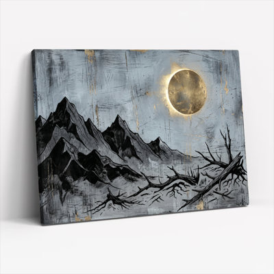 Ensemble de 1 tableau sur toile « Montagne et Lune »