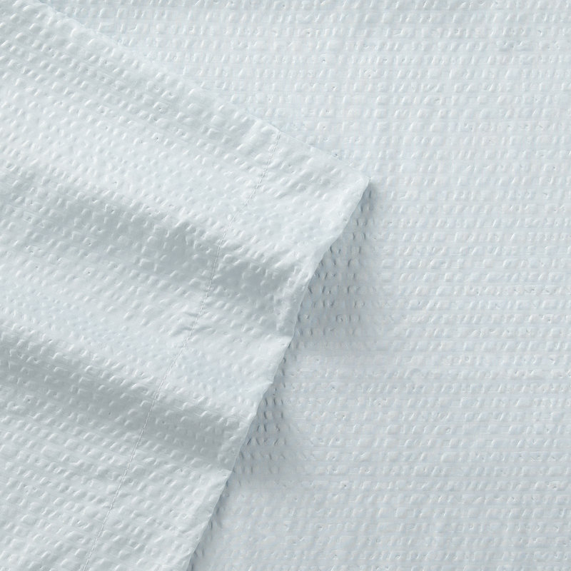 Seersucker Sheet Set, Full + 4 Pillowcases, Powder Blue