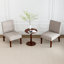 Ensemble de 2 chaises d'appoint en tissu avec table ronde en bois, fauteuil de coiffeuse décoratif pour bureau à domicile, fauteuil d'appoint de coin