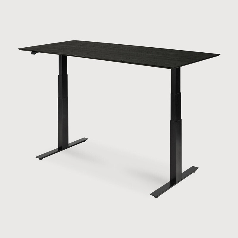 Bok Standing Desk, Oak/Black, 29.9" H x 55.1" W x 28.3" D