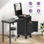 Rolling Portable Manicure Table With 3 Drawers, Mirror & Nail Polish Organizer, Lockable Makeup Train Case With Foldable Nail Desk-79927734